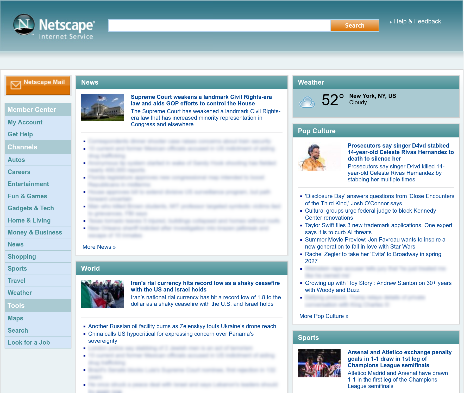 A screenshot of the Netscape ISP homepage.